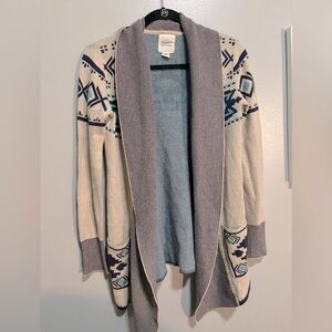 Aztec Cardigan Sweater With Pockets
